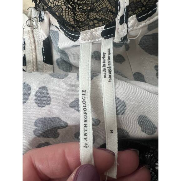 NWT By Anthropologie V-Neck Open-Back Slip Midi Dress Animal Print Sz M Mob Wife - Picture 12 of 13